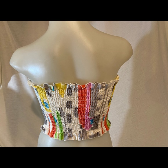 ❗️Vintage❗️80s Corset Top with Smocked Back - Picture 2 of 3